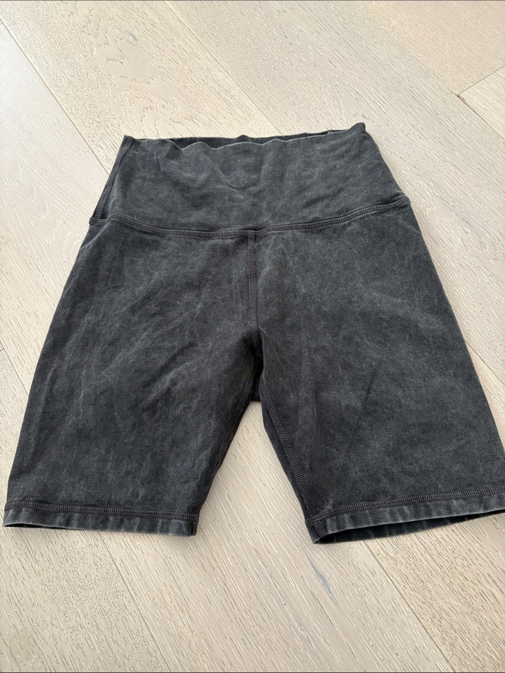 aerie Black Washed High-Rise Bike Shorts